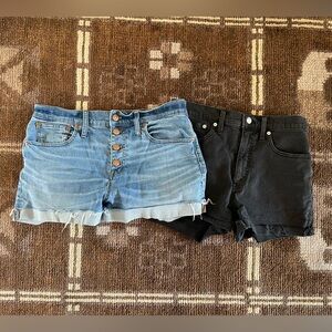 LOT OF TWO (Black and Medium) Madewell High-Rise Denim Jean Shorts